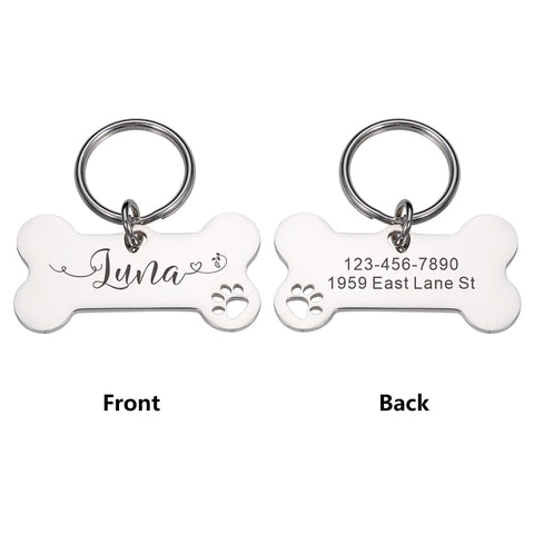 Personalized Pet  Dog Tags Shiny Steel Free Engraving Kitten Puppy Anti-lost Collars Tag for Dog Cat Nameplate Pet Accessoires