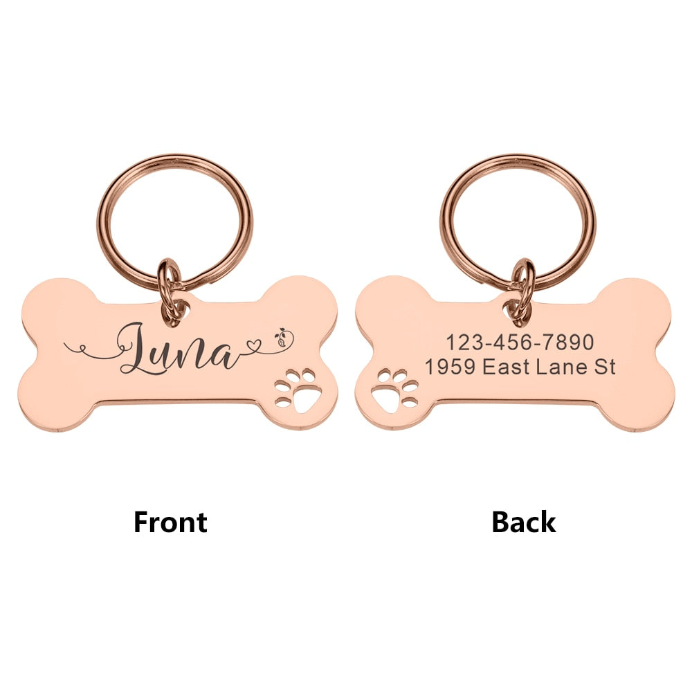Personalized Pet Dog Tags Shiny Steel Free Engraving Kitten Puppy